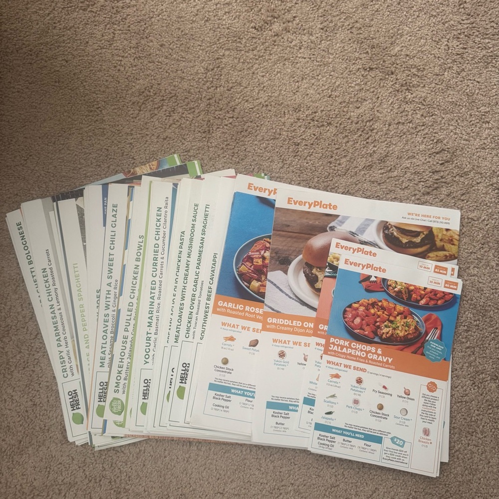 Meal Kit Recipe Cards - Colorful Multi-Page Set76 meal kit recipe cards